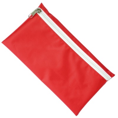 Image of Nylon Pencil Case (Red With White Zip)