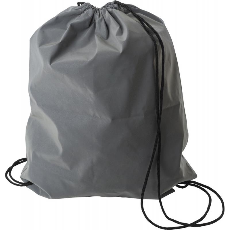 Image of Synthetic fibre (190D) reflective drawstring backpack